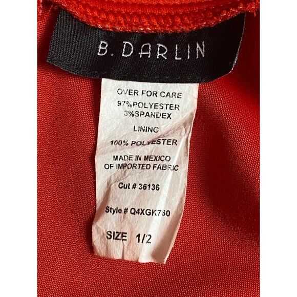 B. Darlin Juniors Red Keyhole Halter Front Open Back Party Dress Size 1/2 - Picture 3 of 9